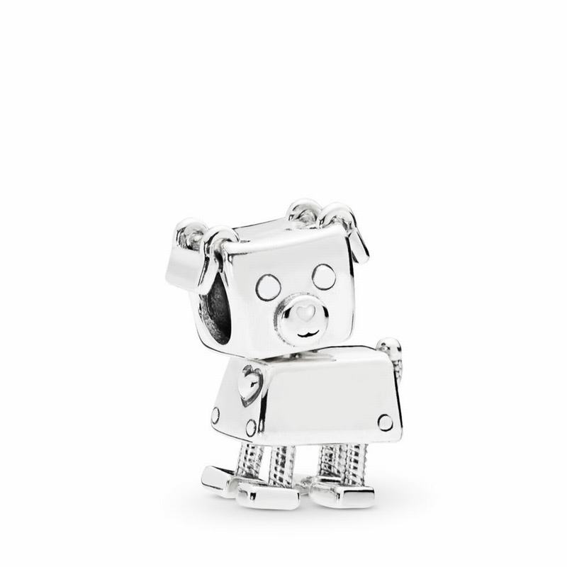 Pandora Bobby Bot Charm Ireland - Sterling Silver/Enamel/White - 736219EVI